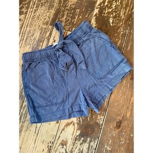 C & C California Womens Shorts Size S Blue Lyocell Tie Waist Elastic Casual